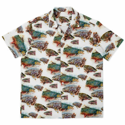 "Splashy Trout Grand Slam" Short Sleeve Button-Down Shirt