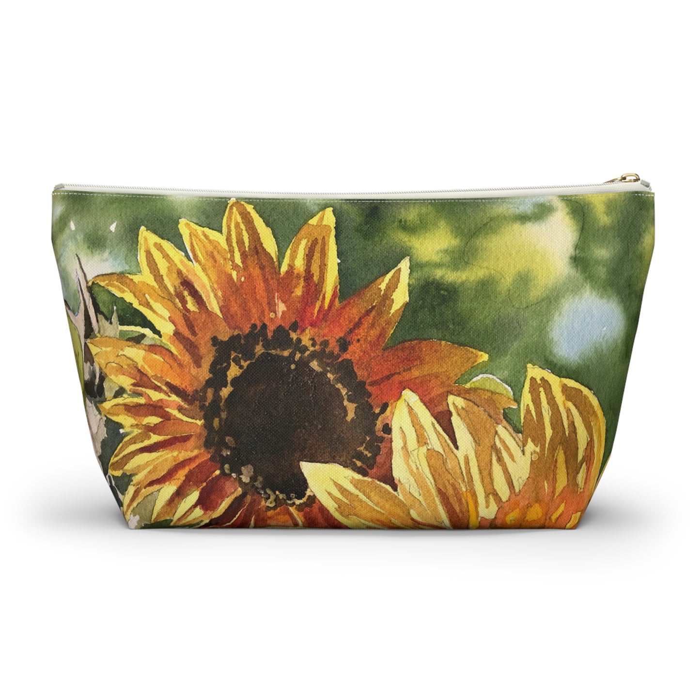 "Sunflowers" Accessory Pouch w T-bottom