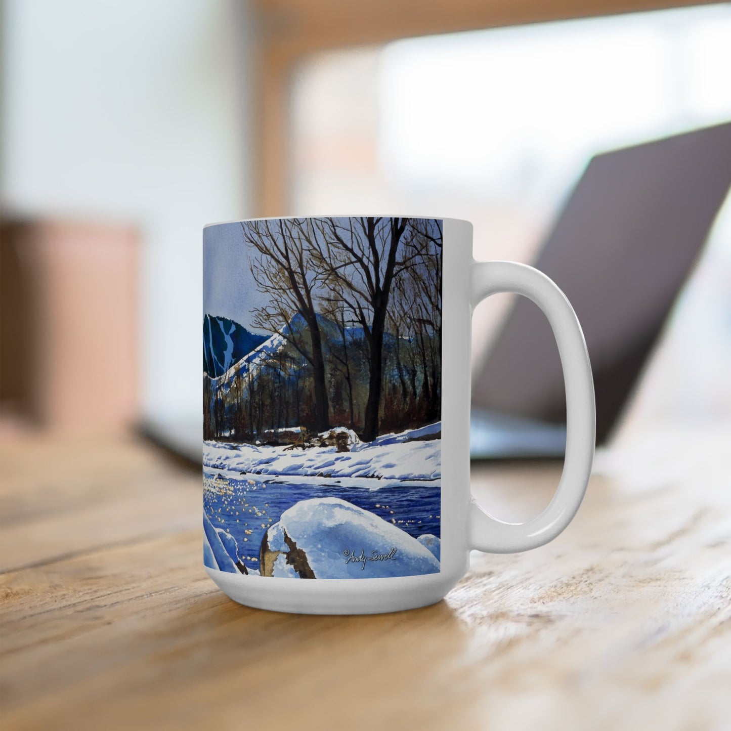 Fine Art Mug "Valley Winter Sun", 15 oz. Sun Valley "Baldy" Coffee Mug