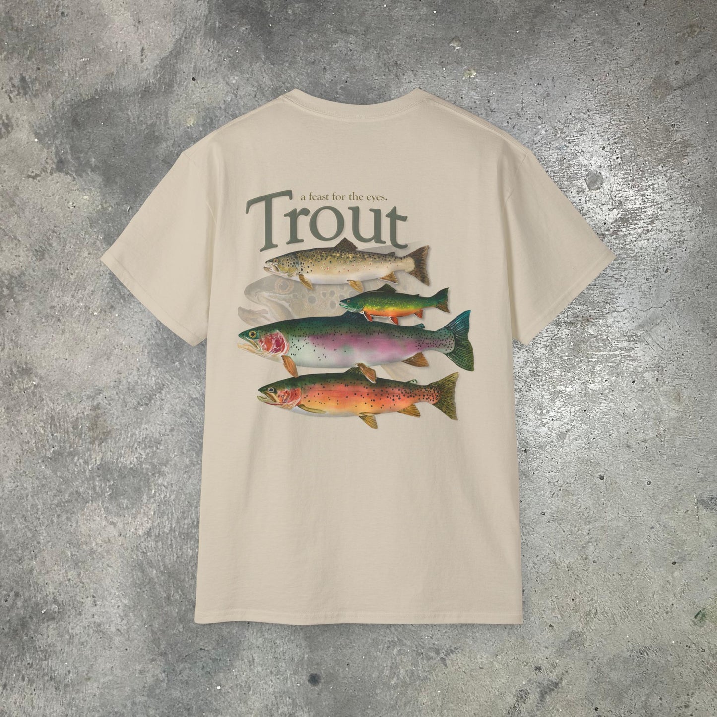 "Catch and Release Trout" on an Ultra Cotton Tee (printing on front & back)