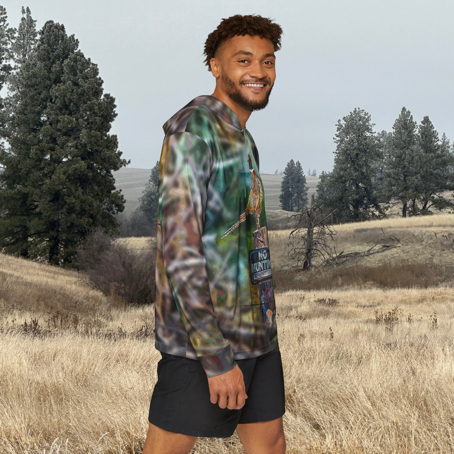 Hoodie - Andy's Pheasant Watercolor Camo Sports Hoodie for Men