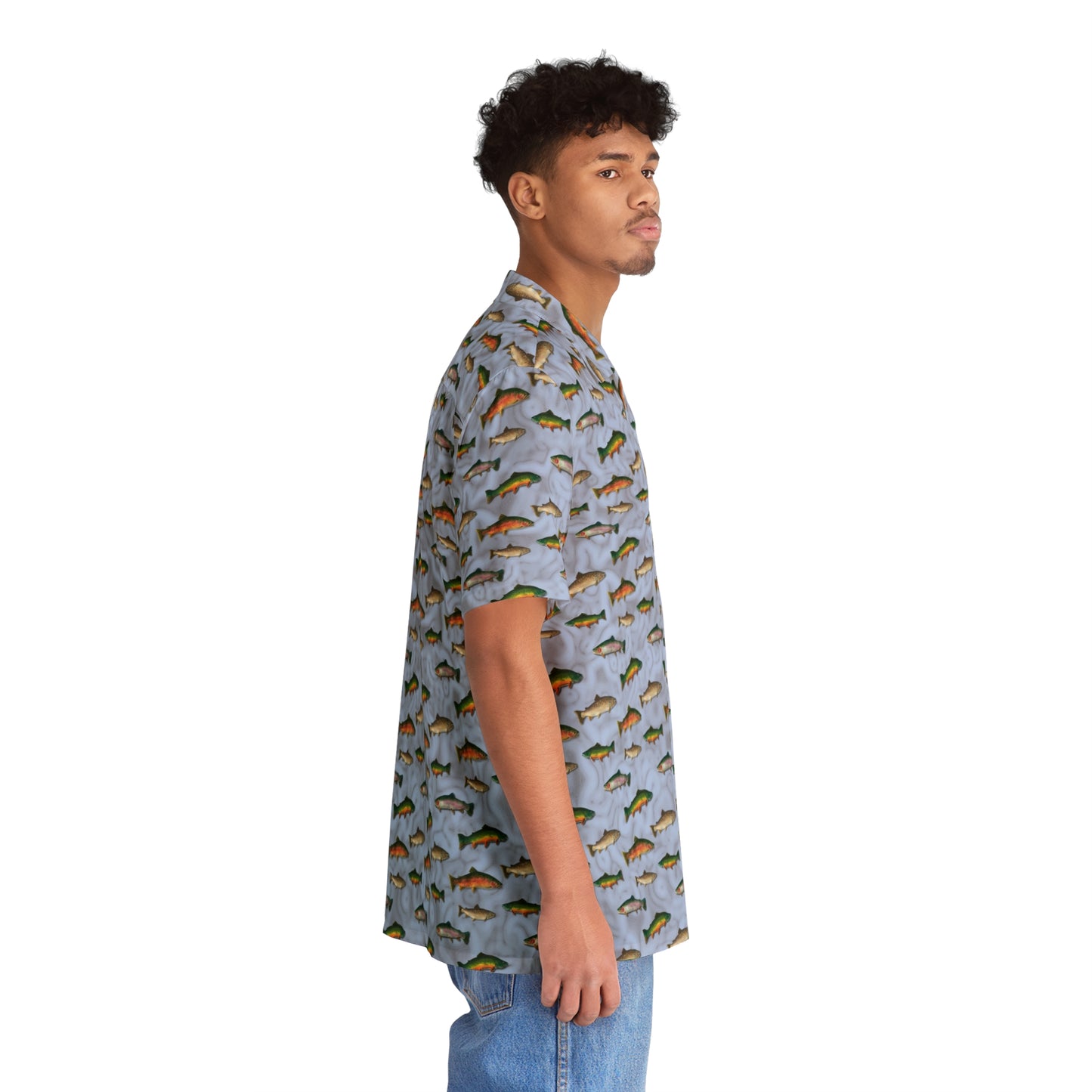 Men's Hawaiian Shirt - Andy's "School Colors" of Trout Button Down