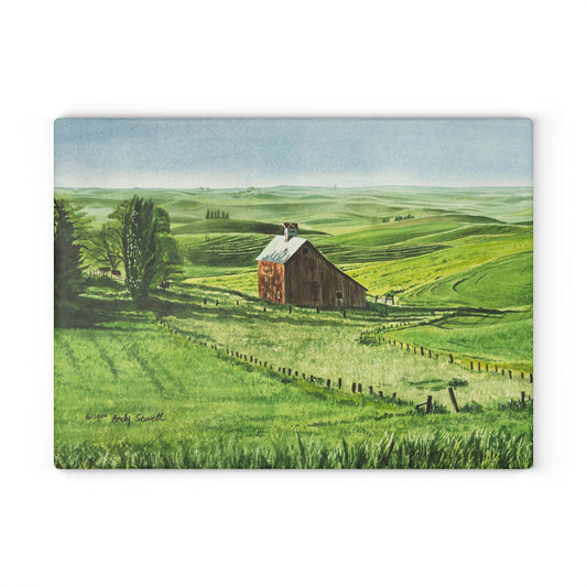 "Early June" watercolor printed on Glass Cutting Board