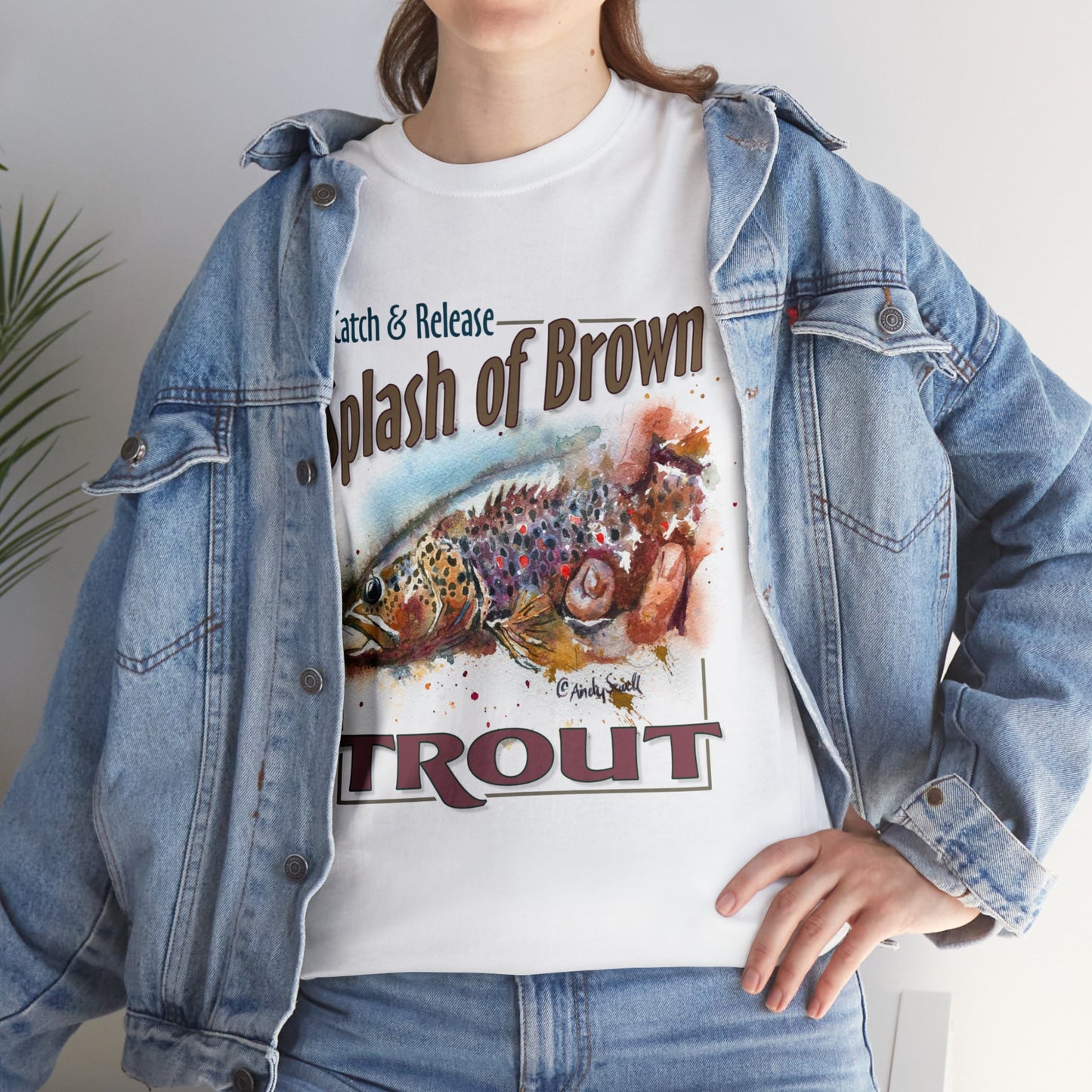 "Splash of Brown: Trout" Unisex Heavy Cotton Tee