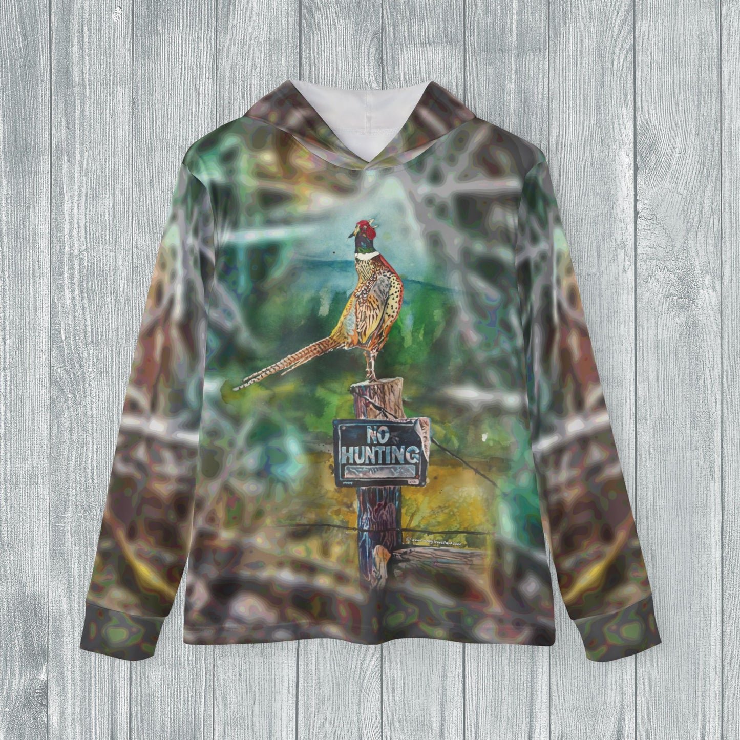 Hoodie - Andy's Pheasant Watercolor Camo Sports Hoodie for Men