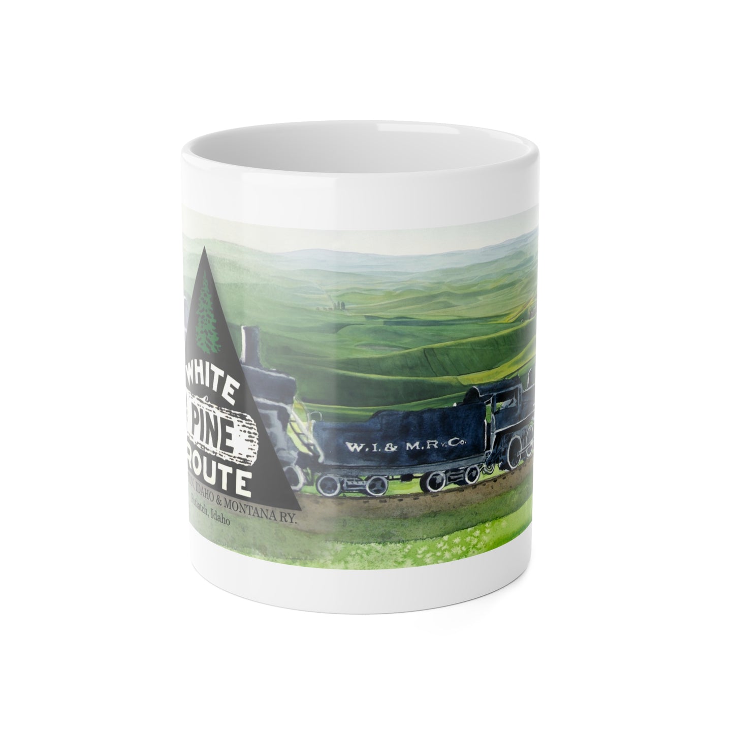 Vintage White Pine Route Ceramic Mug, 11oz - Perfect for Train Lovers