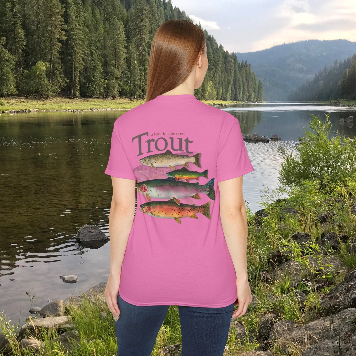 "Catch and Release Trout" on an Ultra Cotton Tee (printing on front & back)