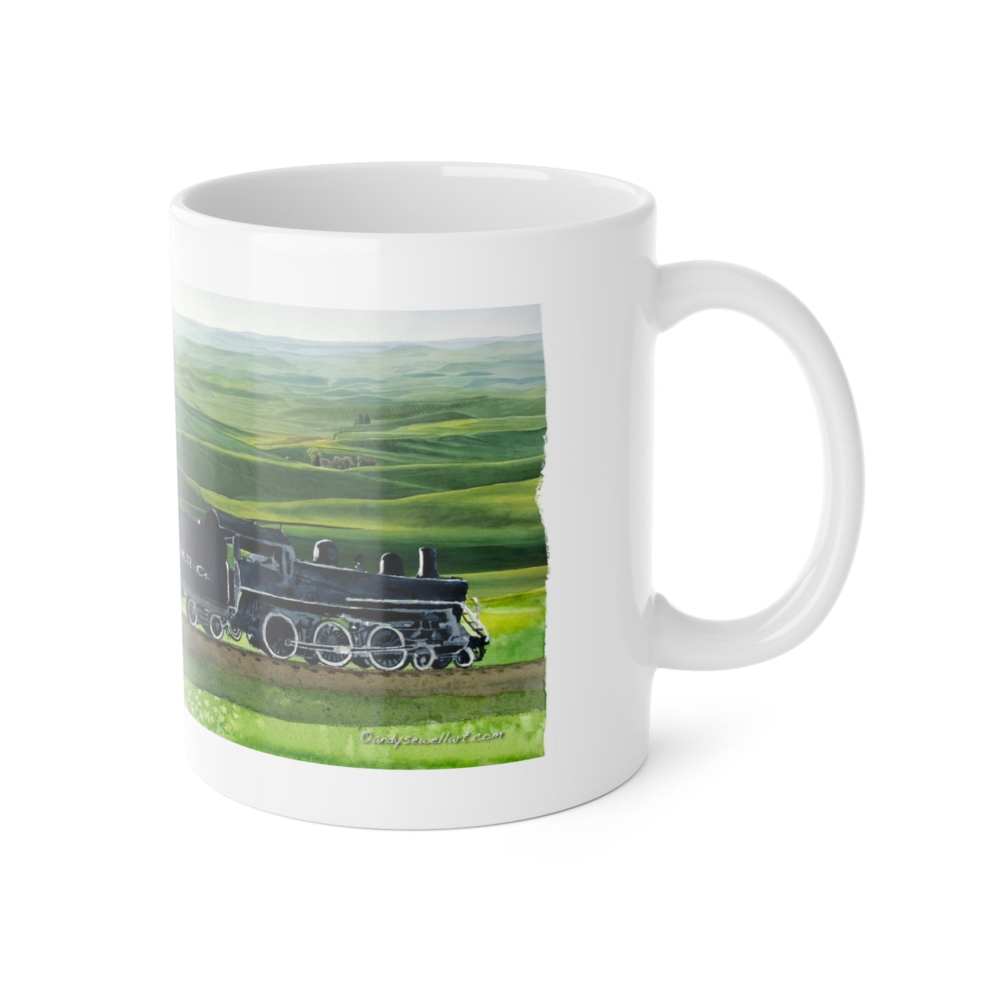 Vintage White Pine Route Ceramic Mug, 11oz - Perfect for Train Lovers