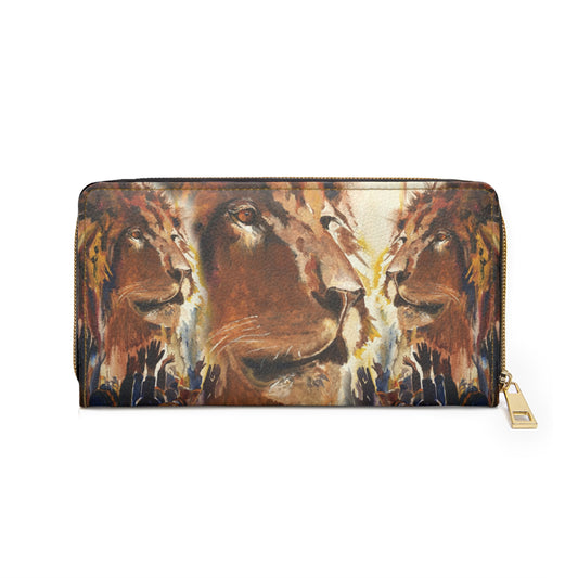 Zipper Wallet - Andy's "Lion, Gathering unto the King" Painting