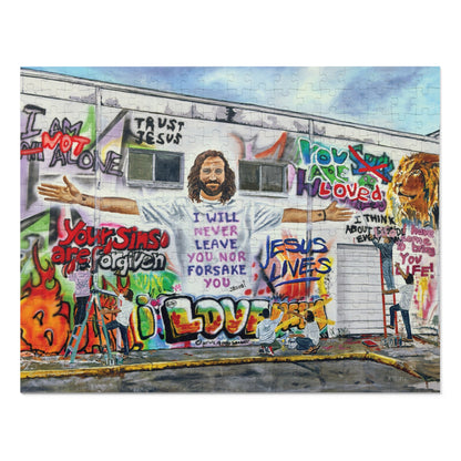 Jigsaw Puzzle in Tin Box: Painting Graffiti with Jesus