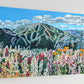 "Sun Valley Summer Color" - 48"x30" signed & inspected Giclée of Sun Valley's Bald Mtn. in Summer w/wildflowers