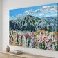 "Sun Valley Summer Color" - 48"x30" signed & inspected Giclée of Sun Valley's Bald Mtn. in Summer w/wildflowers