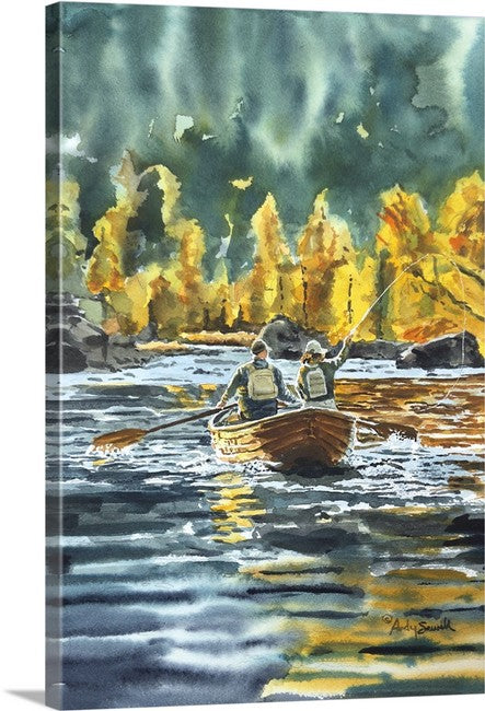 "Date Night - Fishing" 10x14 Original Watercolor