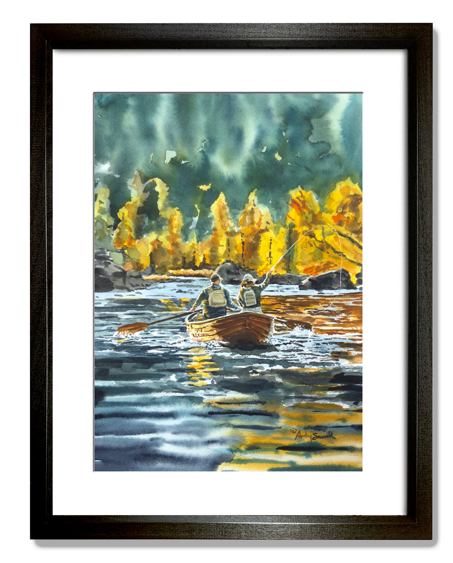 "Date Night - Fishing" 10x14 Original Watercolor