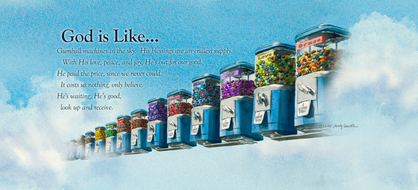 "God is Like" - Giclée fine art prints of gumball machines in the sky!