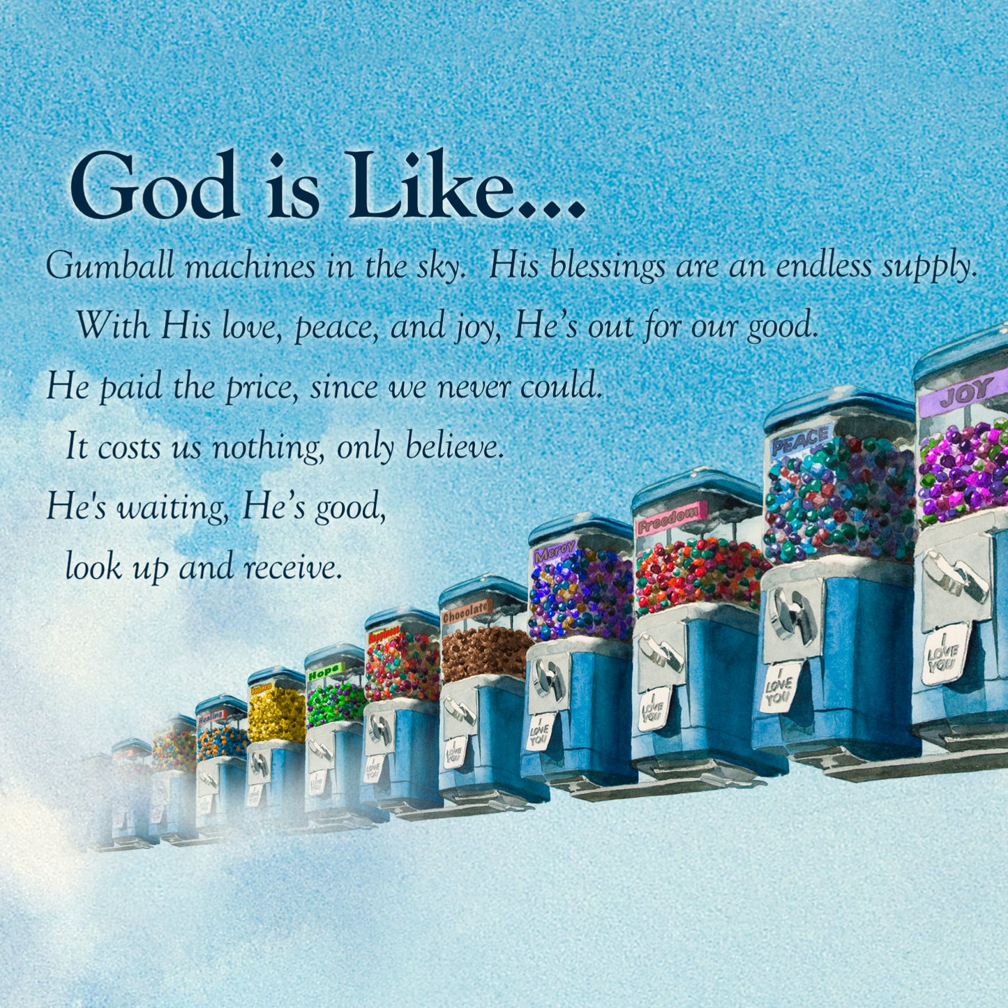 "God is Like" - Giclée fine art prints of gumball machines in the sky!