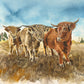 "Highlander Trio" 11x14 Original watercolor or signed edition Giclee Reprod.