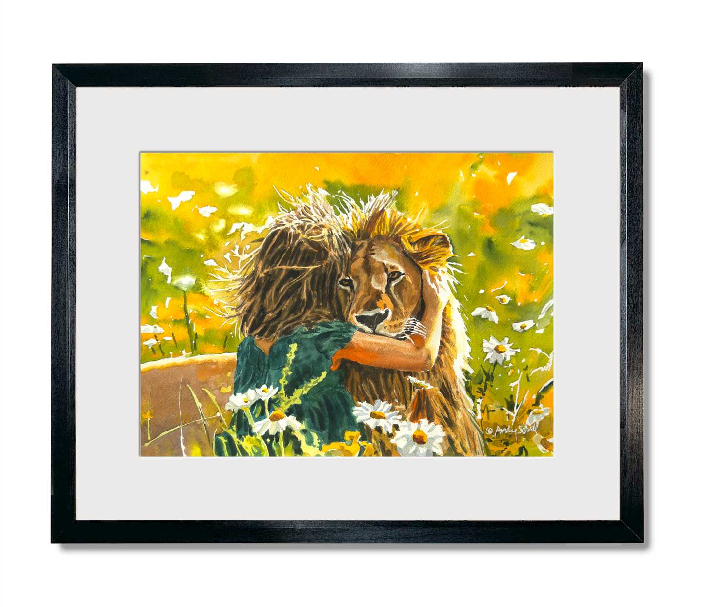 "Hugs for the King" - 10x14 watercolor giclee prints of Hugging the King.