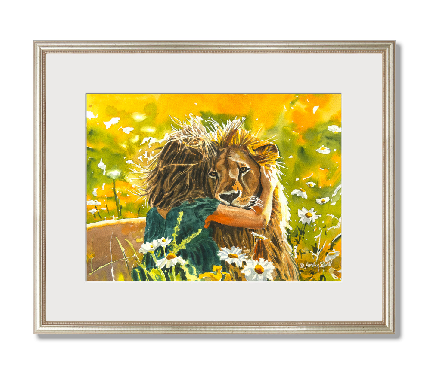 "Hugs for the King" - 10x14 watercolor giclee prints of Hugging the King.