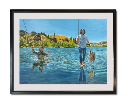 "No Waders Necessary" - 40x24 Original Oil on Canvas.