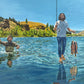 "No Waders Necessary" - 40x24 Original Oil on Canvas.