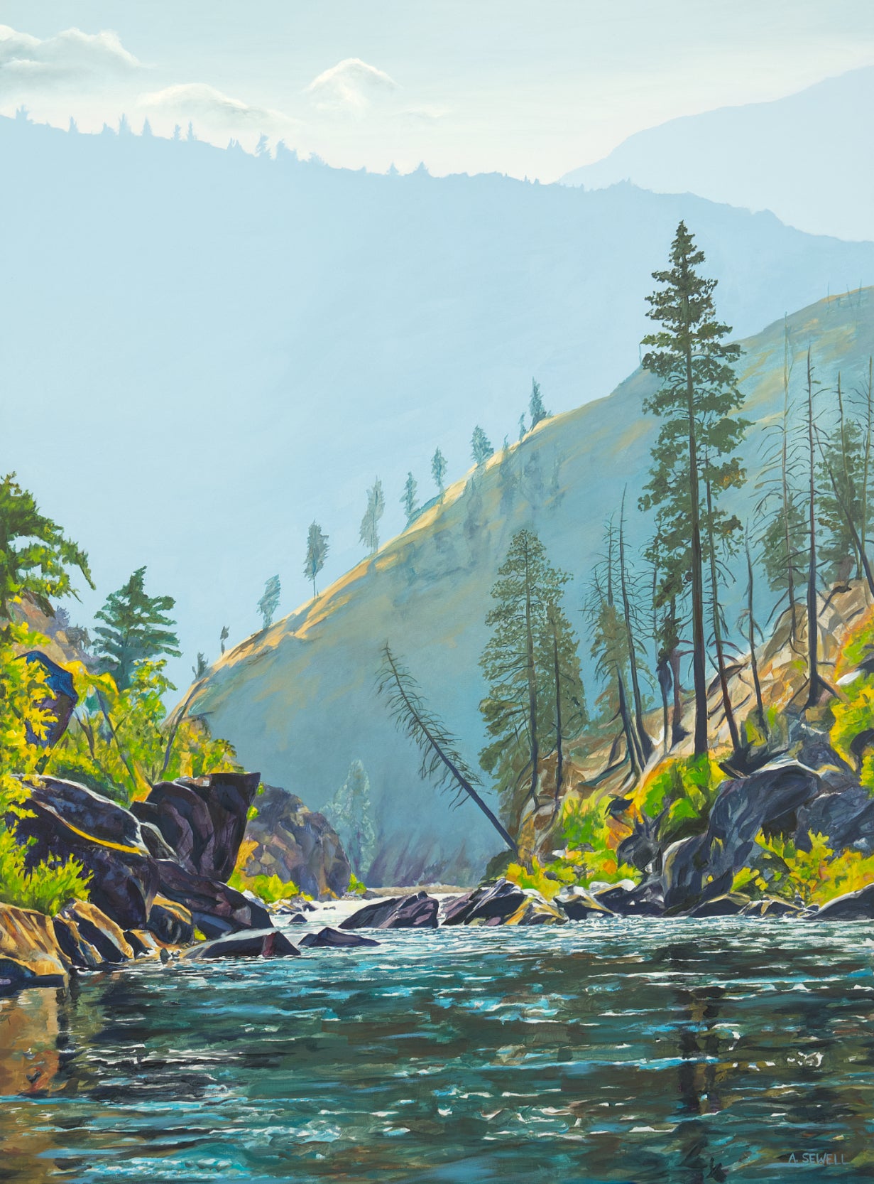 "Middlefork Wonder" - an Original or signed edition art print capturing Idaho's awesome Middlefork  of the Salmon River.