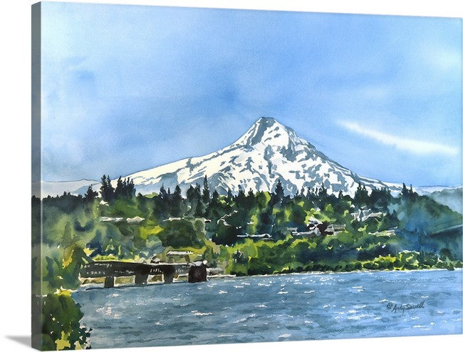 "The Mount at Hood River" Original Watercolor or signed ed. Giclee Reprod. of Mt. Hood at Hood River