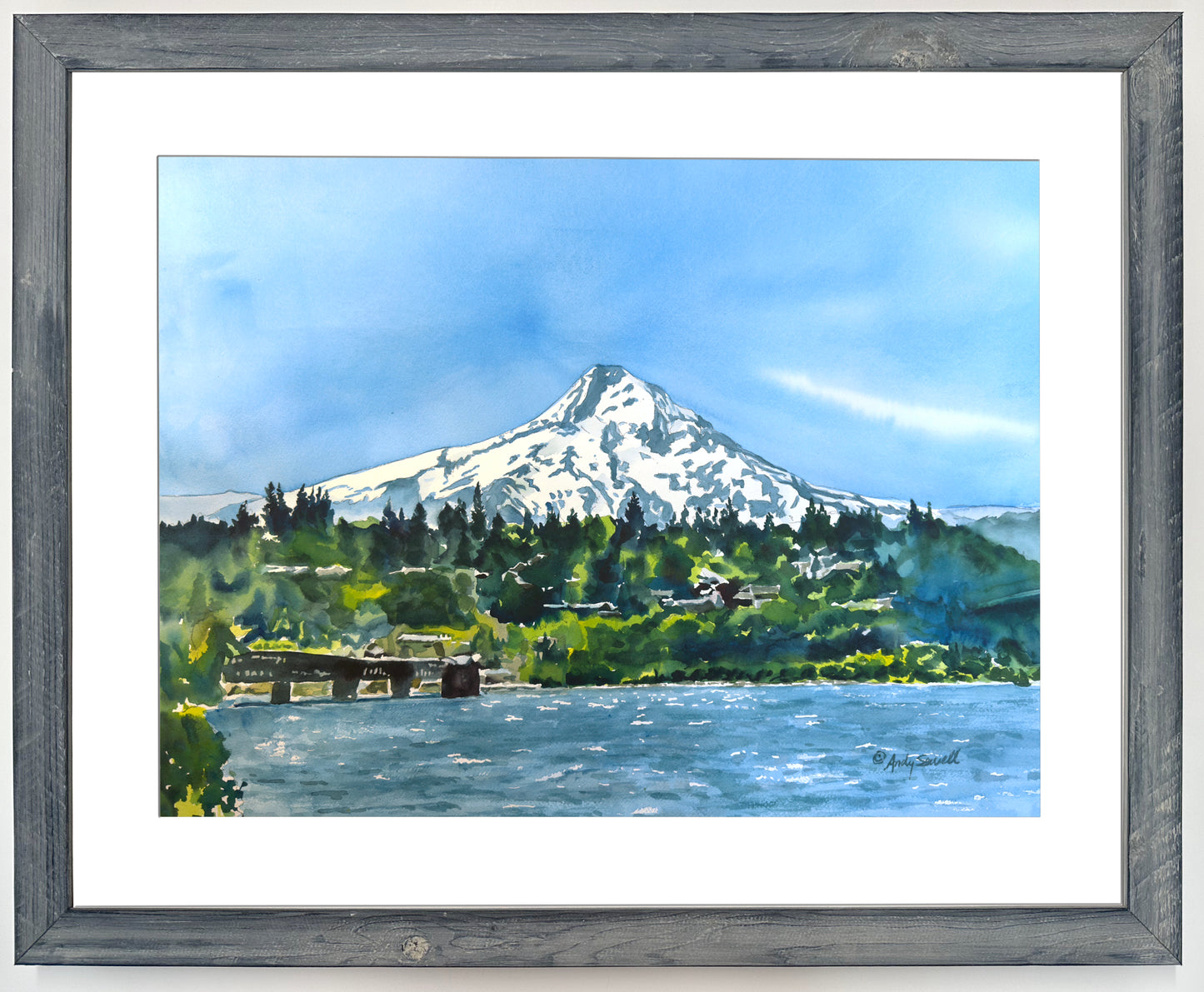 "The Mount at Hood River" Original Watercolor or signed ed. Giclee Reprod. of Mt. Hood at Hood River