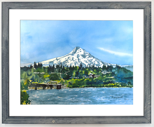 "The Mount at Hood River" Original Watercolor or signed ed. Giclee Reprod. of Mt. Hood at Hood River