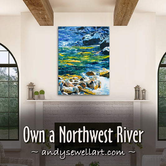 "River of Life" 30"x40" - Original painting of Acrylic on Canvas or prints