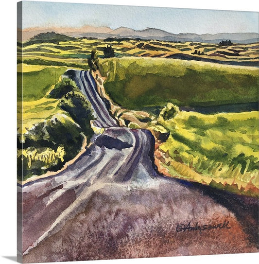 "A Country Road" - 7"x7" Original watercolor or signed edition giclee art print from an original watercolor