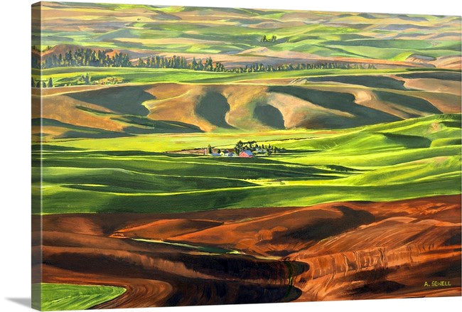 "Palouse Spring Morning Light" 24x36 - a giclee reprod. from oil painting of the Northwest Palouse country landscape