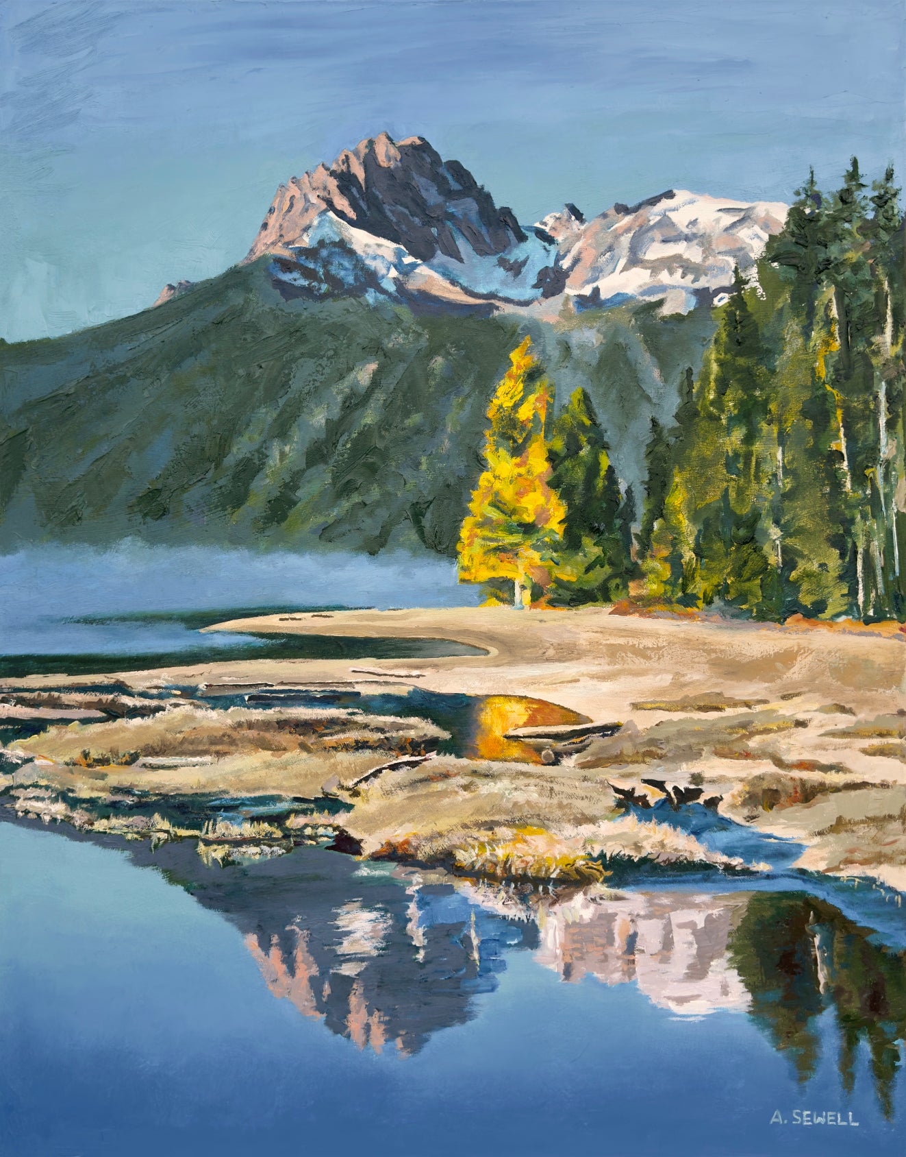 "Redfish Blue, October Gold” - Original oil on Canvas 29x37 Framed or Unframed