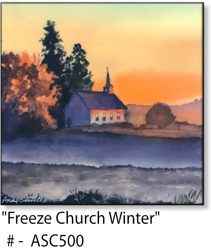 ASC500 "Freeze Church Sunrise" ceramic coaster