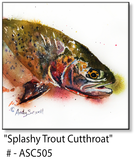 ASC505 "Splashy Cutthroat Trout" ceramic coaster