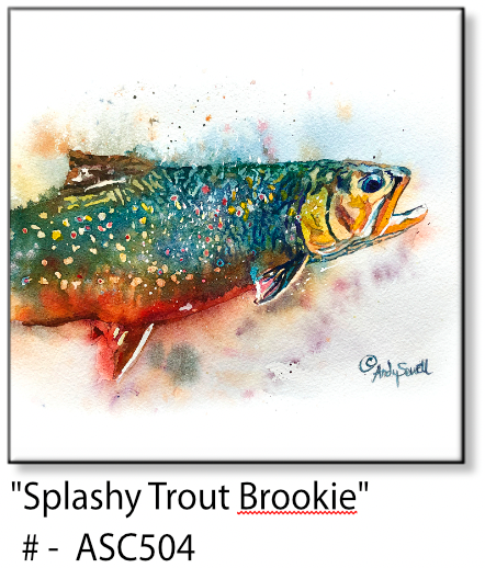 ASC504 "Splashy Brook Trout" ceramic coaster