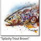 ASC502 "Splashy Brown Trout" ceramic coaster