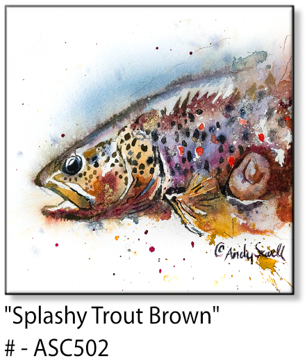 ASC502 "Splashy Brown Trout" ceramic coaster