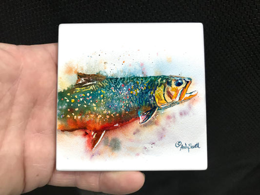 ASC504 "Splashy Brook Trout" ceramic coaster