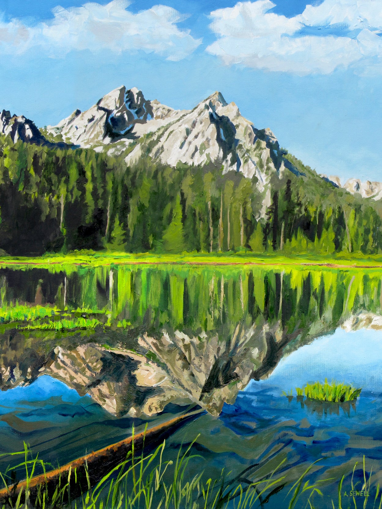 "Stanley Lake Reflections" -  Canvas or art paper Giclée art prints