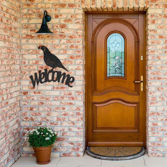 Welcome Quail (Steel sign)