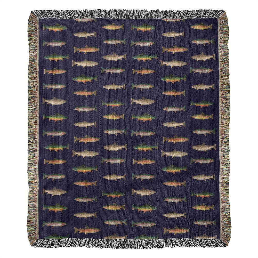 "Grand Slam of trout" 50"x60" woven blanket