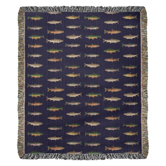 "Grand Slam of trout" 50"x60" woven blanket