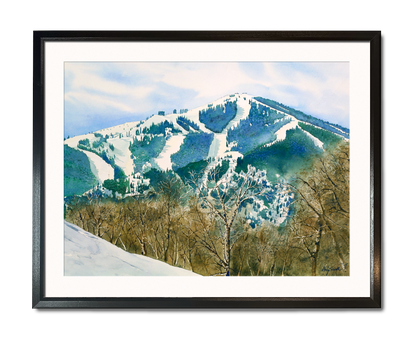 "Baldy over Bitteroot" - a signed/inspected Giclee reprod. from a watercolor of Sun Valley's Bald Mtn.