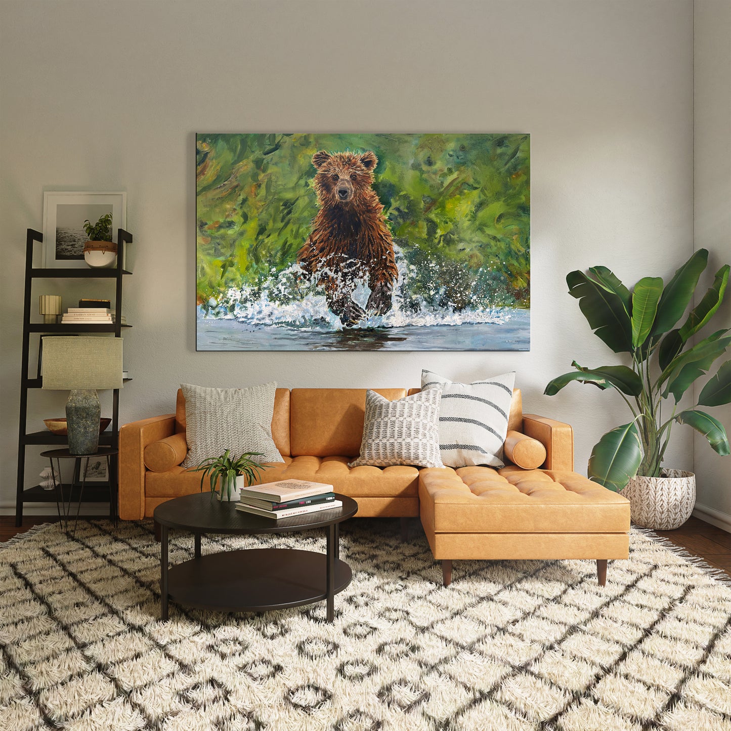 "Bear Splashes" - 36"x55" Original oil on canvas or Giclée art print