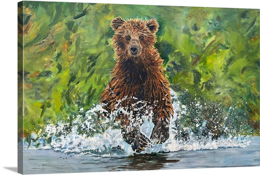 "Bear Splashes" - 36"x55" Original oil on canvas or Giclée art print