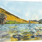 "Bent Rod in the Sawtooths" - an Original watercolor 18x24 or Open Edition Print from a watercolor of a Fly-fisherman on Idaho's upper Salmon River.