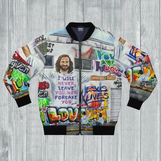 Bomber Jacket - Painting Graffiti with Jesus Design