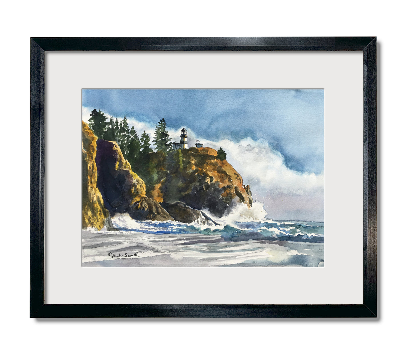 "The Light at Cape Disappointment" Original Watercolor 12x16 or signed edition Giclee Reprod. of the Lighthouse at Cape Disappointment.