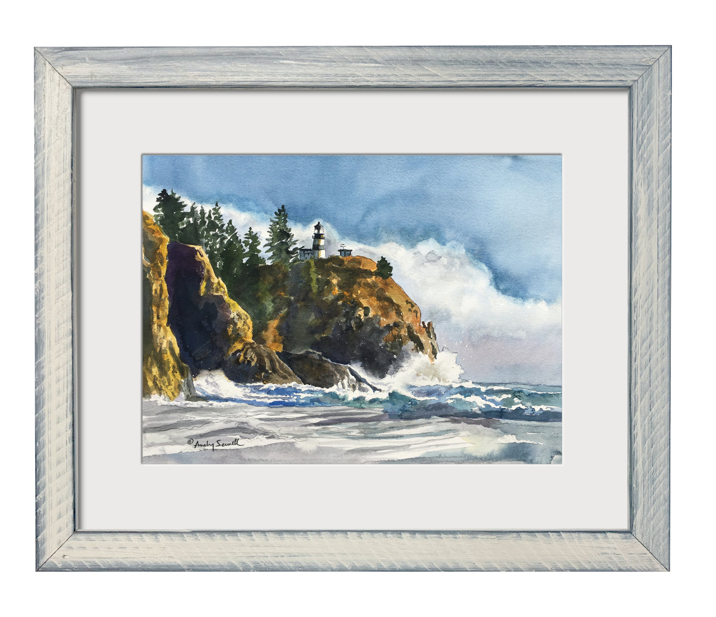"The Light at Cape Disappointment" Original Watercolor 12x16 or signed edition Giclee Reprod. of the Lighthouse at Cape Disappointment.